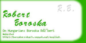 robert boroska business card